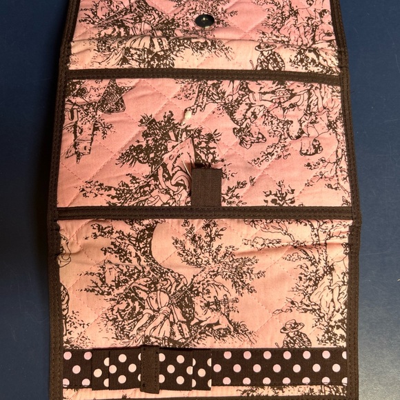 Chic Pink and Brown Polka Dot FarmWomen's Clutch Crossbody Wallet Vintage Purse - Picture 6 of 6